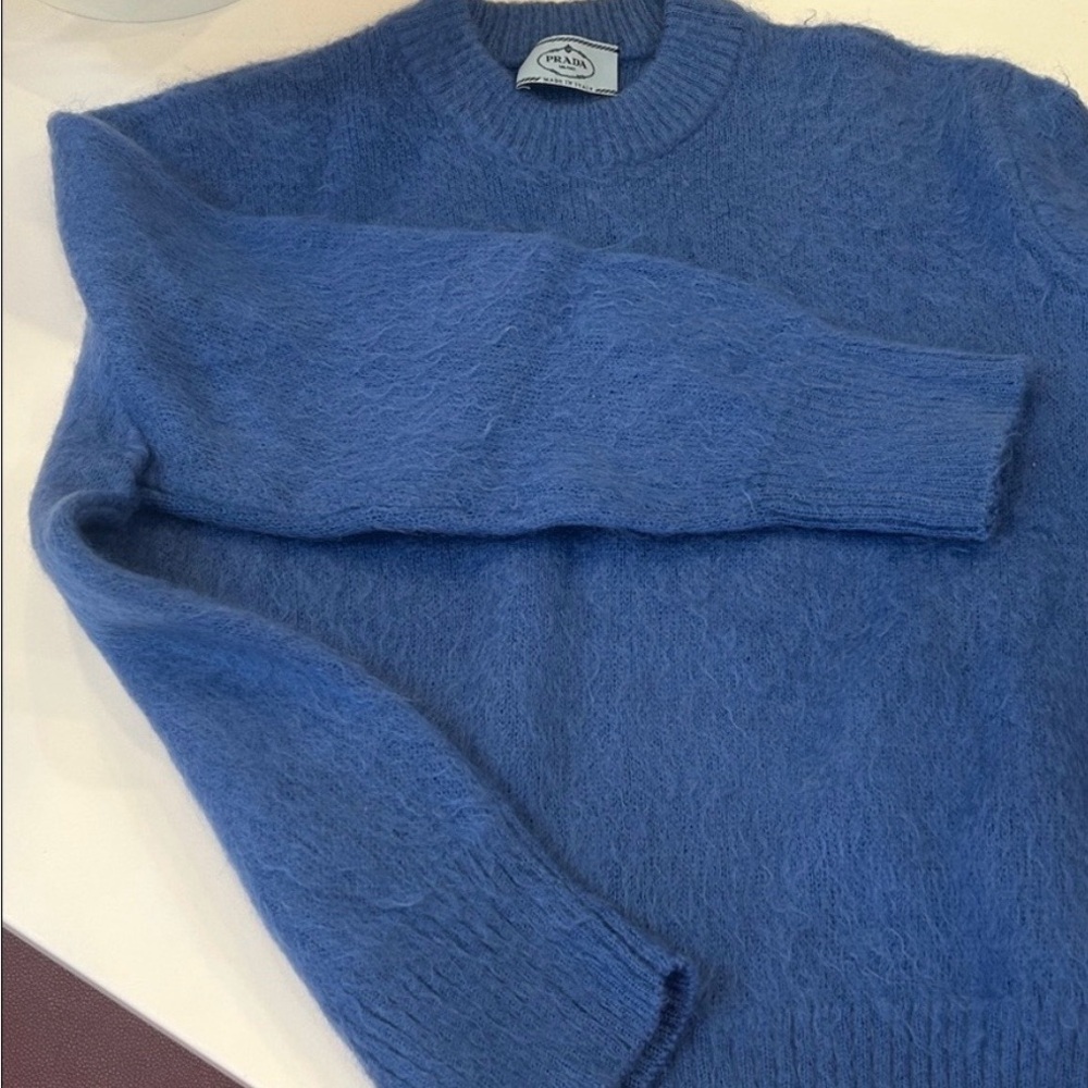 Prada Blue Crew Neck Sweater